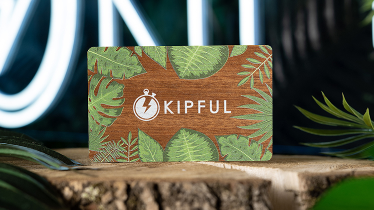 Carte de visite connectée en bois sapelli