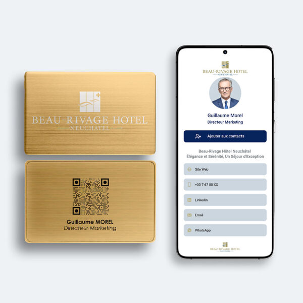 Carte de visite avec QR code BEAU RIVAGE