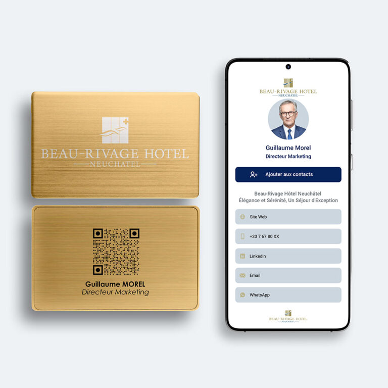 Carte de visite avec QR code BEAU RIVAGE