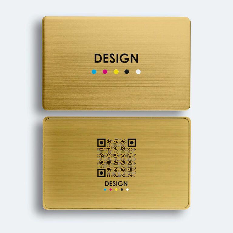 Carte brossé dorée impression DESIGN et QR code