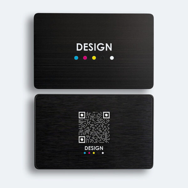 Carte brossé noir impression DESIGN et QR code