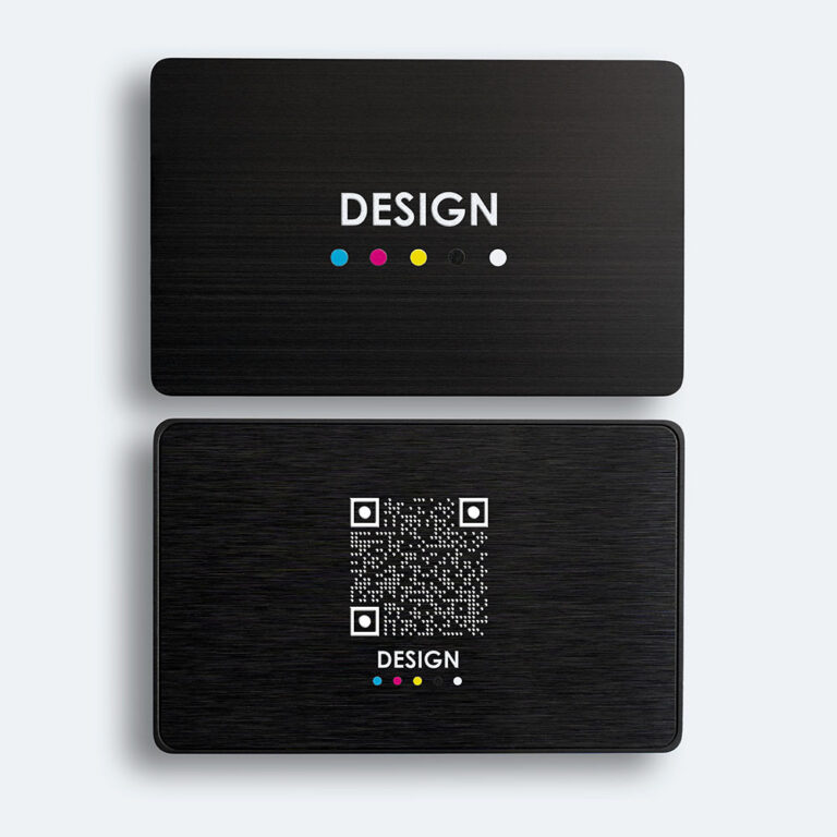 Carte brossé noir impression DESIGN et QR code