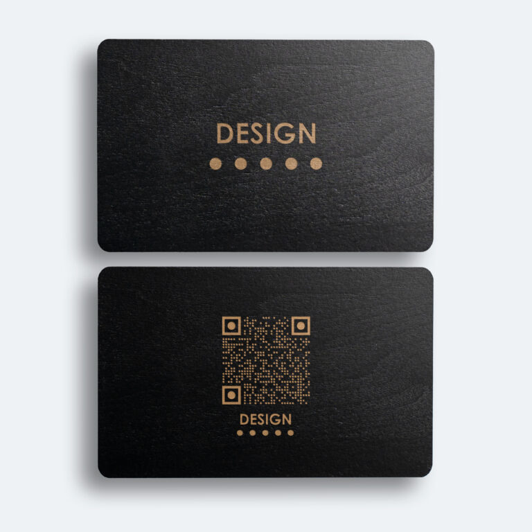 Carte de visite nfc bois noir gravure