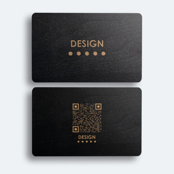 Carte de visite nfc bois noir gravure