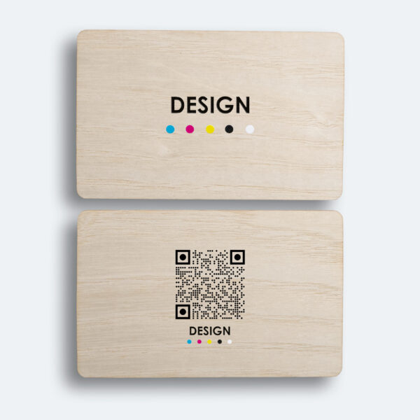 Carte connectée NFC chêne blanc impression