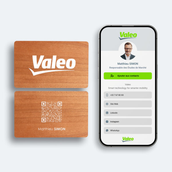 Carte de visite QR Code Valéo