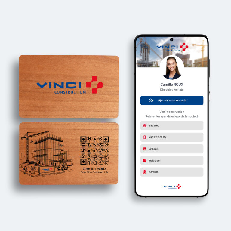 Carte de visite QR Code Vinci Construction