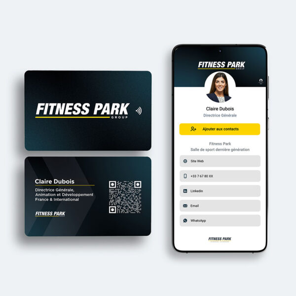 Carte de visite Fitness Park avec profil digital