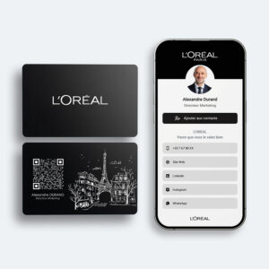 Carte KIPFUL L'Oréal avec QR code et profil digital