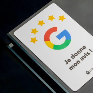 Carte Google avis avec étoiles et message d'évaluation