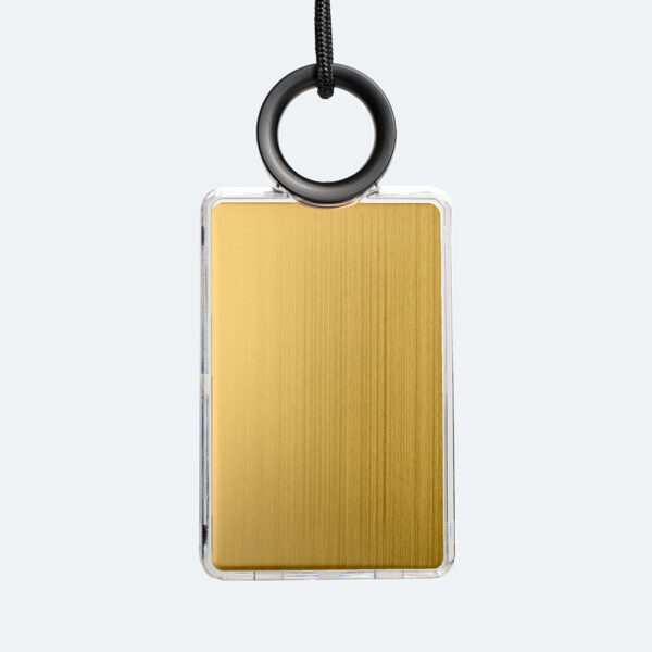 Porte-carte métal doré avec anneau noir