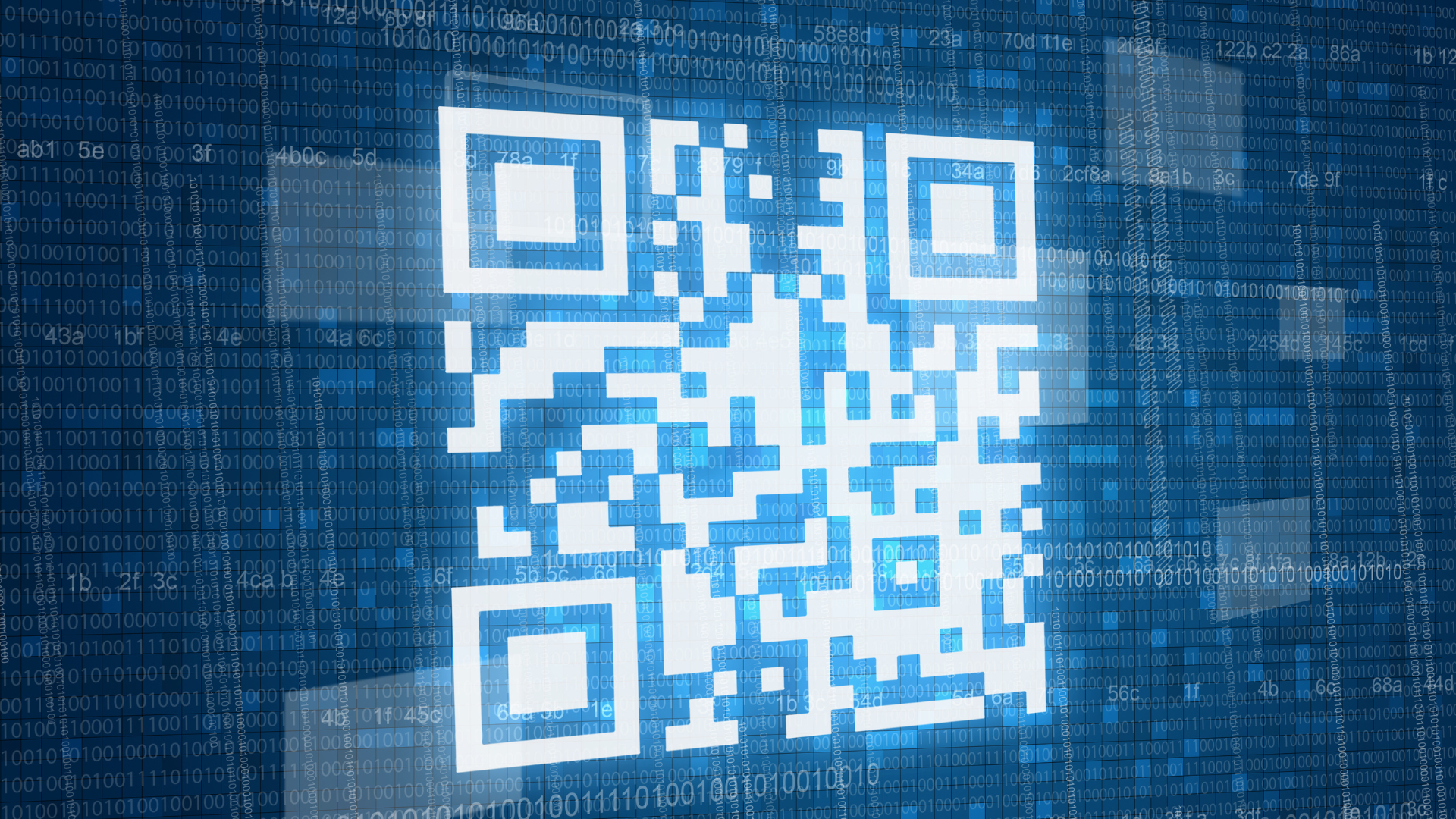 QR code sur fond binaire pour données numériques