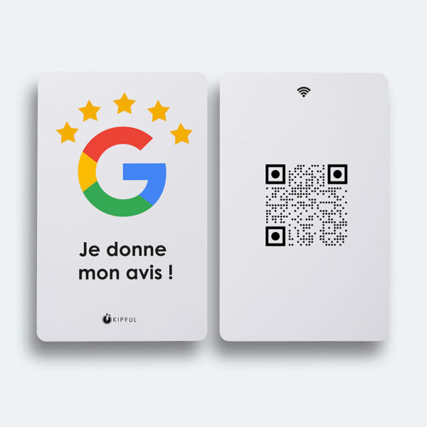 Carte d’avis Google avec QR code