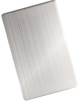Carte de visite NFC en métal brossé argent