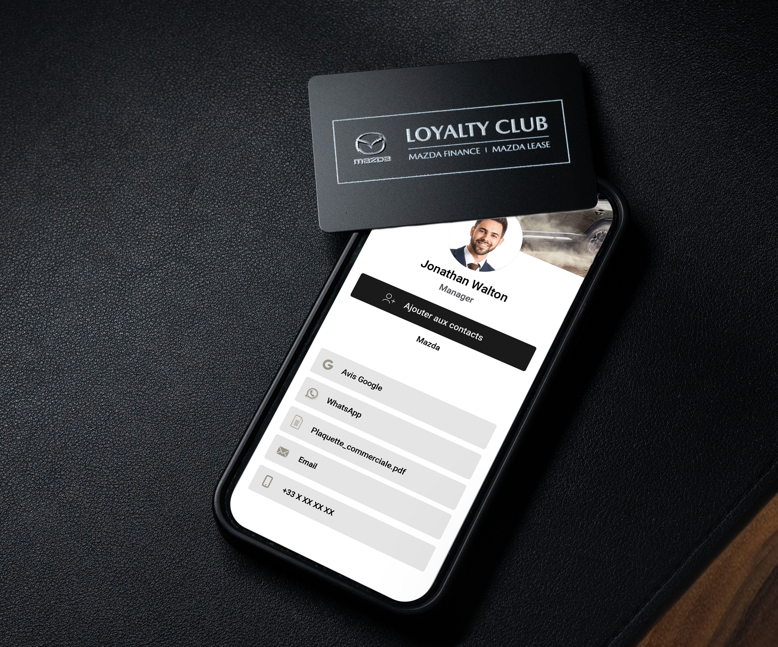 carte de visite digitale et téléphone